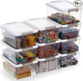 Citylife 1.32 QT 10 Pack Small Storage Bins Plastic Storage Container Stackable Box with Lids for Organizing, Clear Grey. | Plastic Containers for Beads, Buttons, Sewing Supplies, Office Supplies and Toys, Clear Grey 6.9"*5.1"*3.2"
