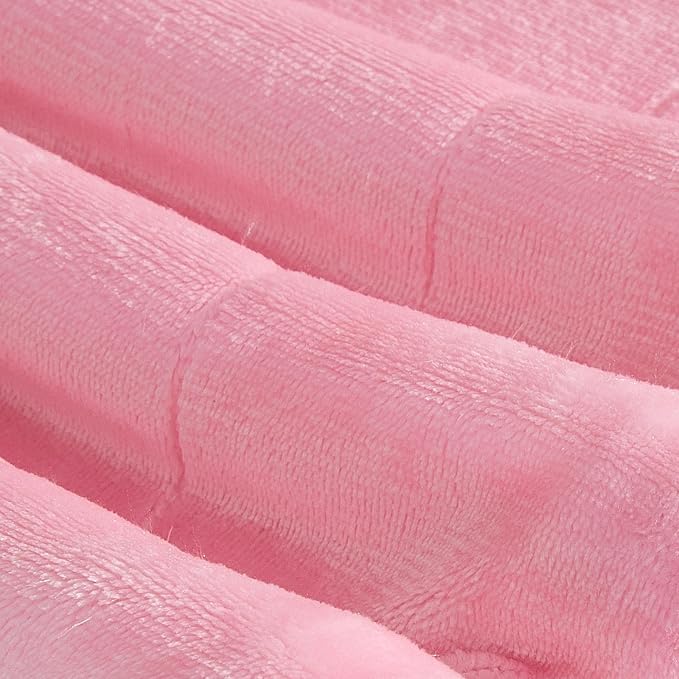 Elegant Comfort Ultra Soft Reversible Flannel Sherpa Blanket - Cozy Silky Fleece Throw for Couch, Bed - Plush Fuzzy Warm Winter Blanket for Gift, Twin XL, Light Pink