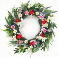 Garvee 20 Inch Artificial Spring Flower Wreath for Front Door | Colorful Floral Door Wreath with Eucalyptus Leaves, Daisies, and Mixed Blooms for Indoor Outdoor Porch Wall Window Home Decor