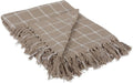 DII Transitional Checked Plaid Woven Throw, 50x60, Stone