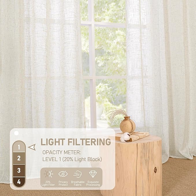 LAMIT 30 Inch Cafe Linen Curtains - Image 4