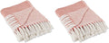 DII Woven Throw Collection 100% Cotton, Basketweave, 50x60, Spice (Pack of 2)