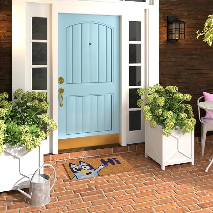 Gertmenian Bluey Coir Doormat - 2x3 Welcome Mat (2-Pack), Ideal for High Traffic Areas in Front Door, Garage, Entryway - Hi/Bluey Patch, 80072