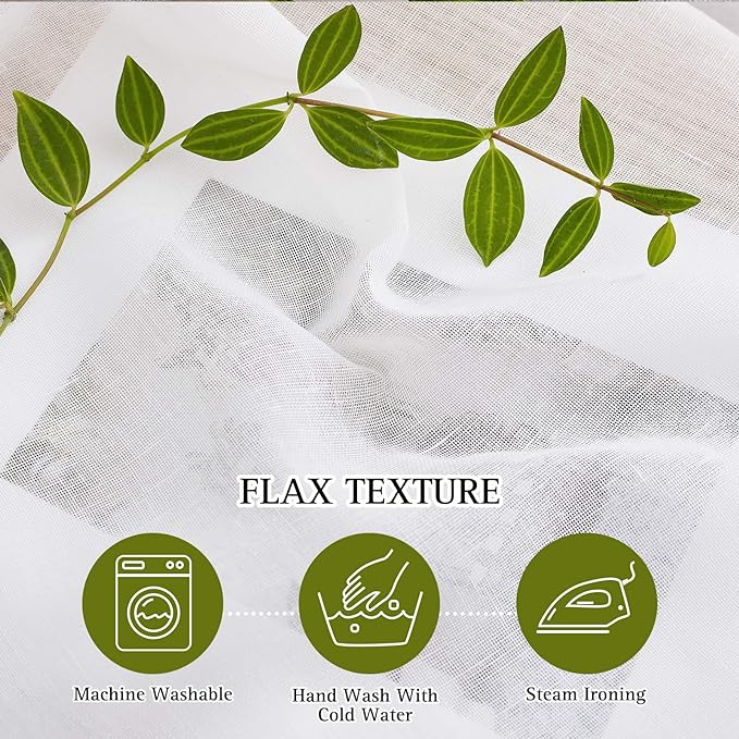 NICETOWN Linen Sheer Curtains Flax Texture - Image 5