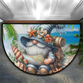 Half Round Door Mat Palm Trees Gnome Non Slip Half Moon Rug Indoor Entrance Washable Half Circle Area Rugs Semi Circle Bathroom Rugs Floor Carpet for Kithen Bedroom Fireplace Decor