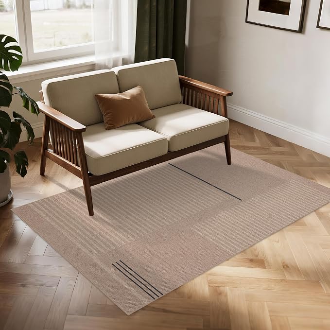 Non-Slip Jute Rug for Entryway: 3x5 Outdoor Mat - Beige Woven | Safe Walking for Family All Day and Help with Cutting Slip Falls by 70%