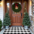 Buffalo Plaid Area Rug, Checkered Rug 3x5 Ft, Black and White Rug, Washable Cotton Mat for Front Porch, Entryway, Kitchen, Living Room, Home Decor