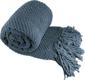 Home Soft Things Throw Blanket Knitted Tweed Throw 60'' x 80'', Blue Wing Teal, Super Soft Cozy Warm Comfortable Breathable Throw for Living Room Chair Couch Bed Sofa Bedroom Décor