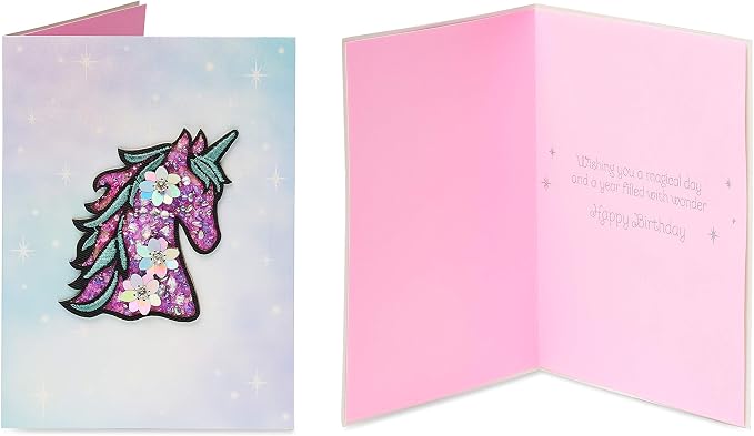 Papyrus Birthday Card Assortment, Rainbow Unicorns (4-Count)