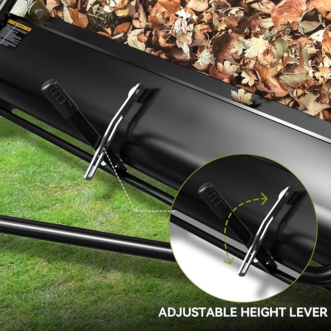 AUTOSAVER88 48" Lawn Sweeper Tow Behind with Adjustable Sweeping Height | Leaf & Grass Collector with Dumping Rope Design, 25 Cu.ft Hopper Pull Behind Lawn Sweeper for Leaves, Grass & Debris