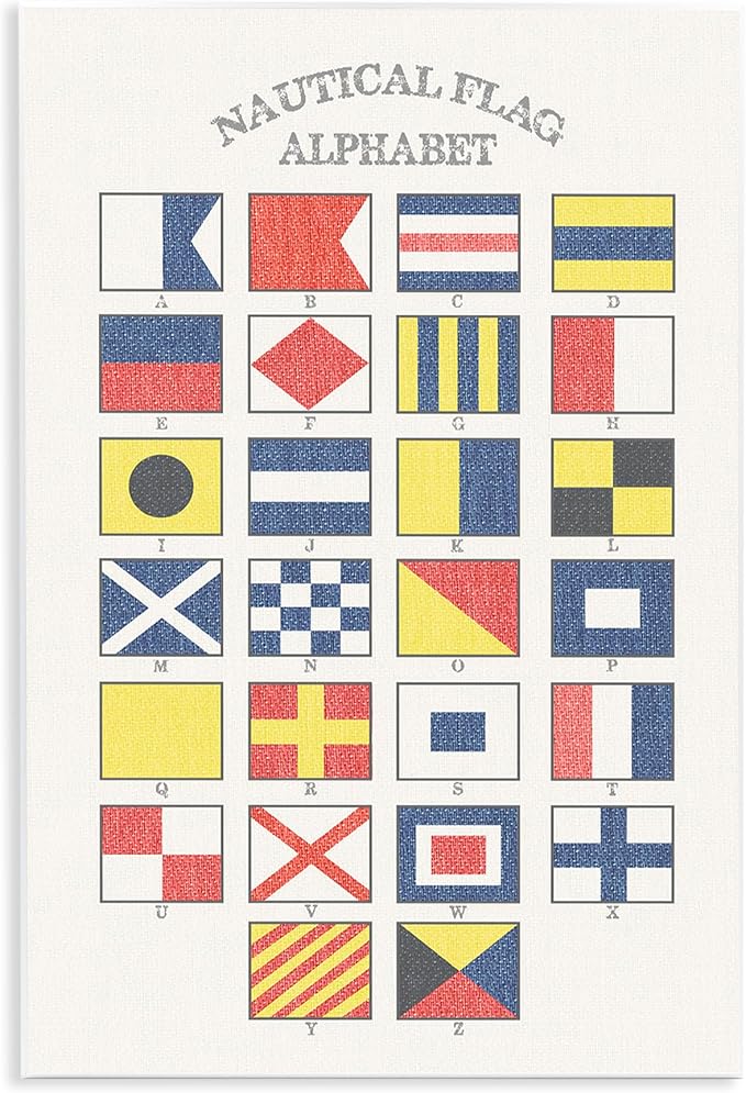 Stupell Industries 'Nautical Flag Alphabet'| Wall Plaque Art | Stupell Industries | 10 x 15 Inches, Easy to Hang and Sturdy, Made in USA, by Lil' Rue