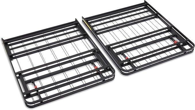 Amazon Basics Bed Frame with Storage, Foldable Metal Platform, Sturdy Steel, No Box Spring Needed, 14 inches High, Tool-Free Easy Assembly, Noise-Free, King Size, Black