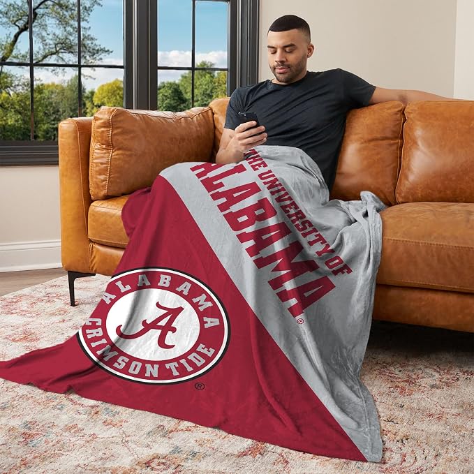 Northwest NCAA Silk Touch Throw Blanket, Ultra Soft Plush Polyester, Lightweight Warm Decorative Fan Gift, 46 x 60 in