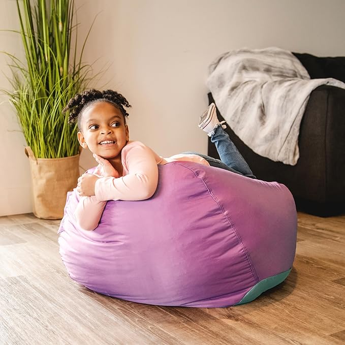 Big Joe Classic Bean Bag Chair for Kids Bedroom and Reading Nook, Easy-Clean Radiant Orchid, Durable Nylon Polyester Blend, 2 feet Refillable | 2 feet, Smartmax Fabric, Polystyrene Bean Filled, Refillable, Nylon Polyester, Safe for Kids Ages 3+, Suppor...