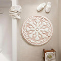 Madison Park Casablanca Tufted Cotton Bath Rug Non-Slip, Round 25", Pink | Luxurious Plush Bath Mat, Quick Dry, Soft, Machine Washable, Floral Pattern, Absorbent, Plush, OEKO-TEX, for Bathroom