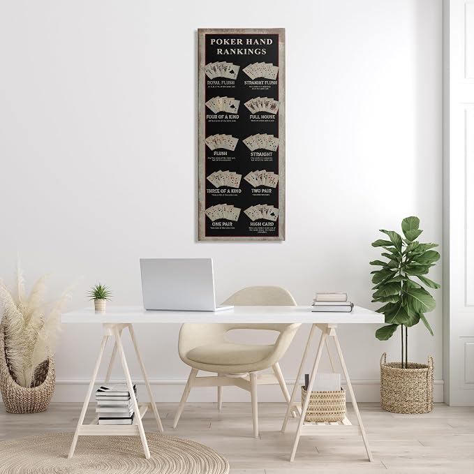 Stupell Industries Poker Hand Rankings Casino, 20 x 48 Inch Canvas Wall Art | Stupell Industries · By Cindy Jacobs · Graphic chart style · Ready to hang · Made in USA