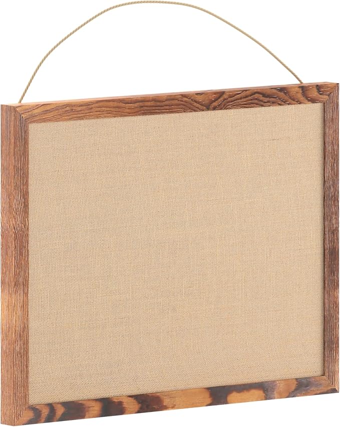 Flash Furniture Rustic Wall Mount Linen Board, for Home, Office, School, Comes with Wood Push Pins, 18" x 24", Torched Brown