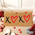 Ceenna Valentine's Day Coir Doormat Outdoor Indoor XOXO Love Hearts Welcome Door Mat Valentine's Day Rug Front Door Mat for Porch Decor Gifts, 16 x 28 Inch