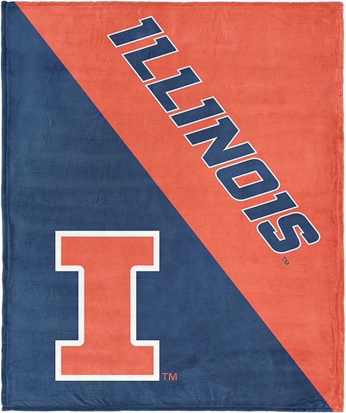 Northwest NCAA Silk Touch Throw Blanket, Ultra Soft Plush Polyester, Lightweight Warm Decorative Fan Gift, 46 x 60 in