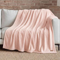 Lucky Brand Solid Plush 50"X70" Throw Blanket, Light Pink - Soft, Cozy, and Timeless Comfort