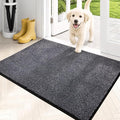 PURRUGS Dirt Trapping Door Mat 24" x 35.5", Non-Slip Machine Washable Entryway Rug, Dog Doormat, Indoor Front Door Mat, Super Absorbent Entry Rug for Muddy Shoes & Paws, Bluish Grey-Black