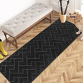 PURRUGS Dirt Trapping Door Mat 24" x 70", Non-Slip Machine Washable Entry Rug, Dog Doormat, Indoor Front Door Mat, Super Absorbent Entryway Rug for Muddy Shoes & Paws, Black