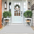 IOHOUZE Striped Area Rug 4'x6' Front Door Rugs Washable Area Rug for Double Front Porch, Large Patio Rug Outdoor Indoor, Doormat for Entryway Porch Entrance, Grey/White