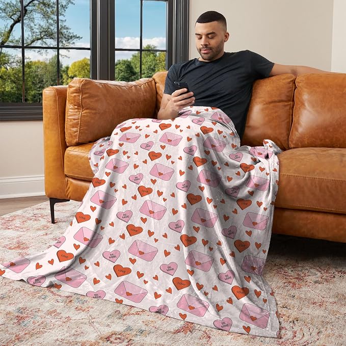 NORTHWEST Valentine's Day, Send My Love, Silk Touch Throw Blanket 50 x 60 Inches