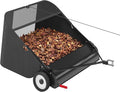 Suchtale 52 Inch Tow Behind Lawn Sweeper with 26 Cu Ft Hopper | 52 Inch Sweeping Path, 26 Cu Ft Hopper, Adjustable Brush Height, Dumping Rope, Steel Frame, Lawn Tractor Attachment