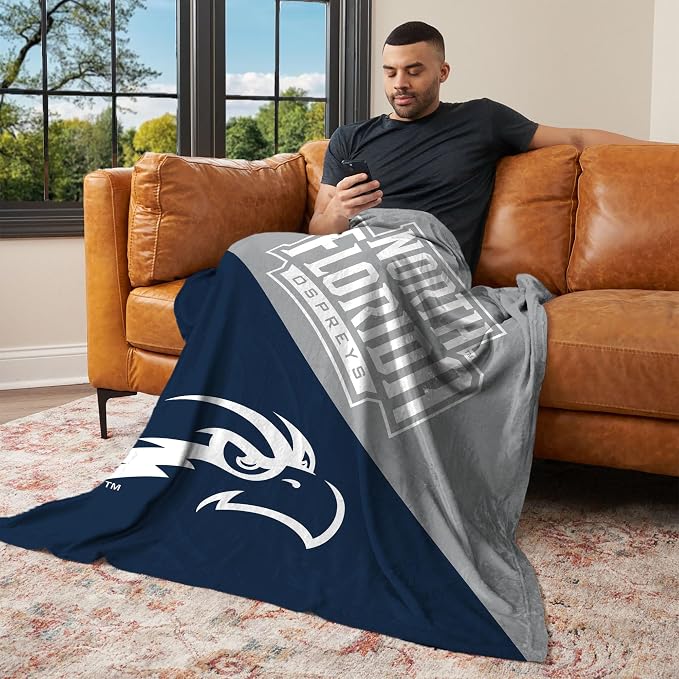 Northwest NCAA Silk Touch Throw Blanket, Ultra Soft Plush Polyester, Lightweight Warm Decorative Fan Gift, 46 x 60 in