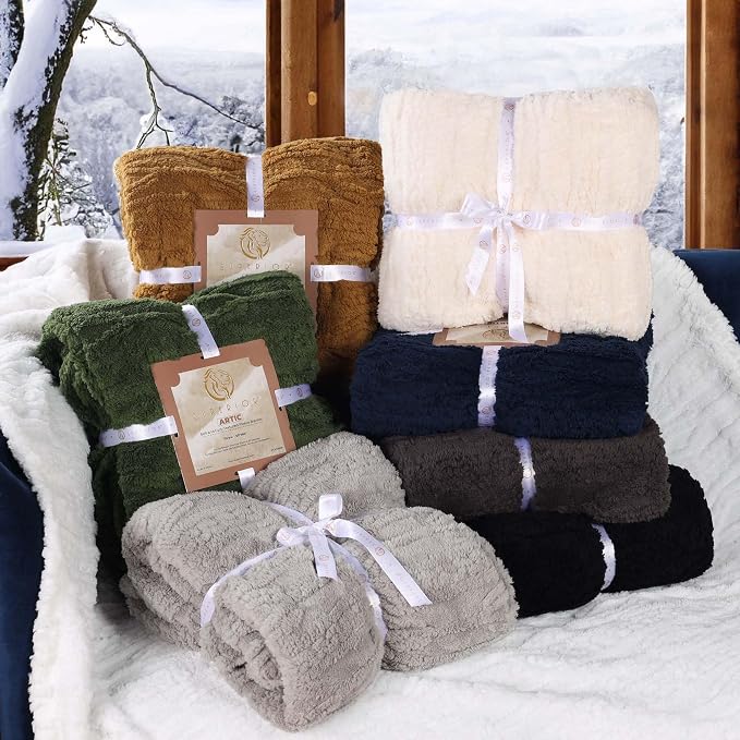 SUPERIOR Fleece Boho Jacquard Blanket, Decorative Blankets for Bedroom, Sofa, Fuzzy, Plush, Fluffy, Soft, Cute Room Decor, Beautiful Cover, Comfort Essentials, Arctic Collection, King, Charcoal