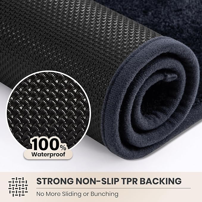 PURRUGS Dirt Trapping Door Mat 31.5" x 70", Non-Slip Machine Washable Entryway Rug, Dog Doormat, Indoor Front Door Mat, Super Absorbent Entry Rug for Muddy Shoes & Paws, Navy Blue
