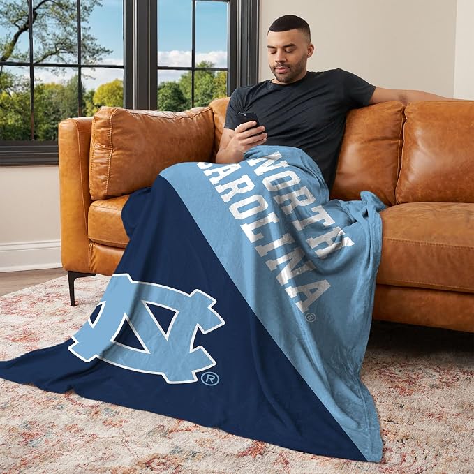 Northwest NCAA Silk Touch Throw Blanket, Ultra Soft Plush Polyester, Lightweight Warm Decorative Fan Gift, 46 x 60 in