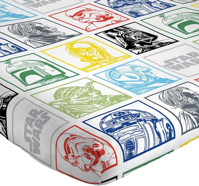 Jay Franco Kids Sheet Set with Fitted, Flat Sheets & Pillow Cover - Ultra-Soft Bedding with Pillowcase for Room Decor, Multi - Star Wars, 3 Piece Twin