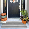 OJIA Black and White Outdoor Rug 24"x51" Front Door Mat Fall Porch Decor | Machine Washable Outdoor Doormat Woven Front Porch Rug Indoor Door Mat Entryway Striped Rugs for Farmhouse/Kitchen/Entrance
