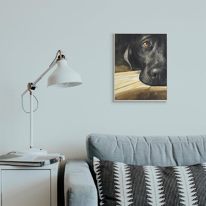 Labrador Resting Pet Dog, 13 x 19 Inch Mounted Print on Wall Plaque | Stupell Industries · By George Dyachenko · Ready to hang · Great gift for pet lovers · Made in USA