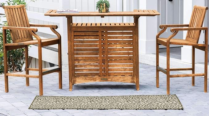 Unique Loom Outdoor Collection Area Rug - Cape Town (2' x 8' Runner, Green/ Ivory)