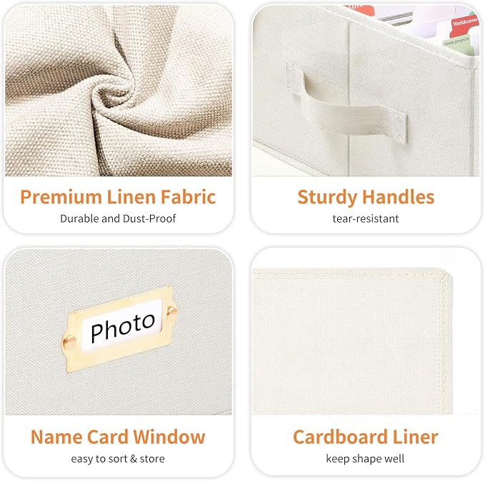 Aokeyee Photo Storage Box Holds 1700+ 4x6 Pictures | Photo Organizer Box | 8 Dividers | 24 Paperboard | with Blank Label