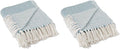 DII Woven Throw Collection 100% Cotton, Basketweave, 50x60, Storm Blue (Pack of 2)