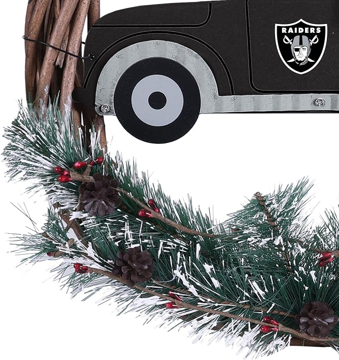 FOCO NFL Unisex-Adult NFL Team Logo Holiday Wreath with Truck