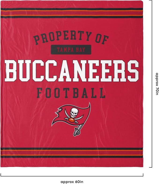 FOCO Tampa Bay Buccaneers NFL Team Property Of Sherpa Fleece Blanket