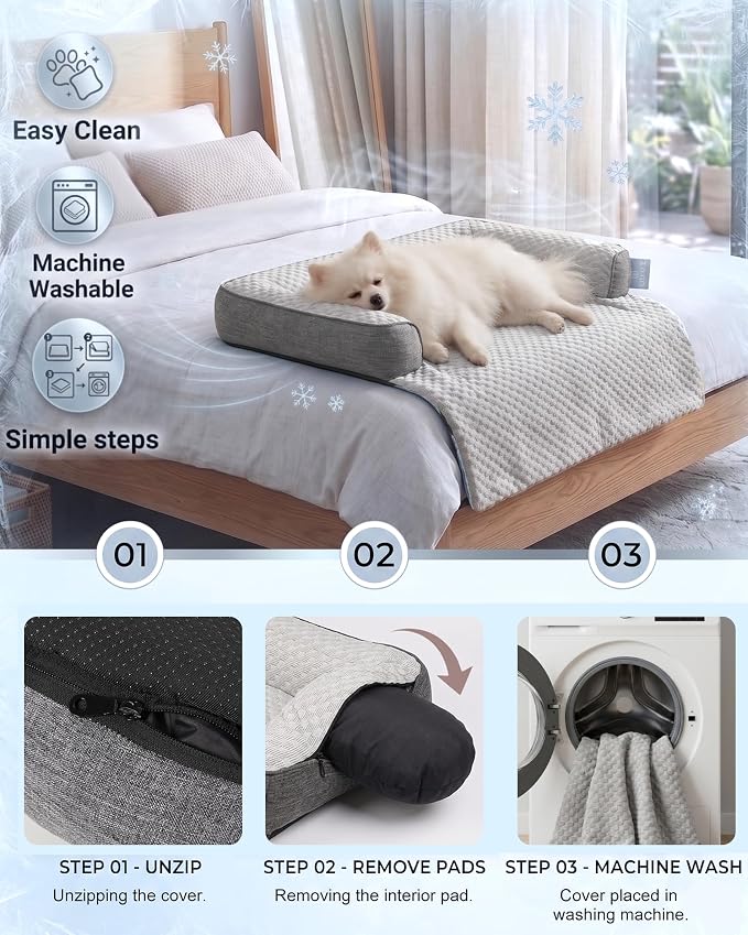 Cooling Dog Bed/Mat for Couch,Medium Size(45" x 37") Cooling Mat for Dog | Non-Slip&Manchine Washable,Ice Silk Cool Fiber Keep Pets Cool & Comfortable,Protects Sofa from Fur & Scratches