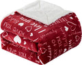 Elegant Comfort Luxury Valentine’s Day Sherpa Throw Blanket Ultra-Soft Cozy Velvet Pink Hearts Fleece Throw-Micromink Sherpa for Her, Wife, Girlfriend, Sherpa Reversible Blanket- LoveYouRed