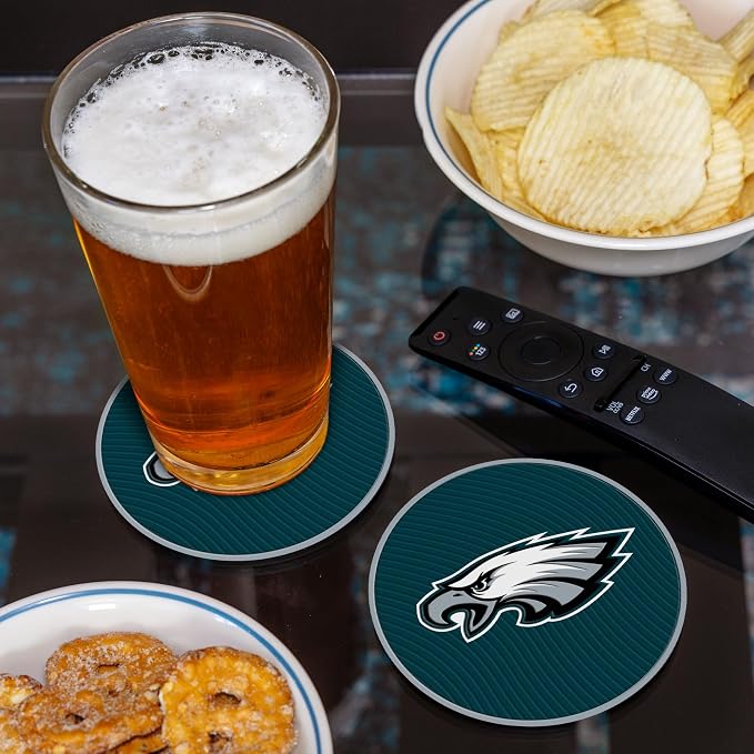 Rico Industries NFL Football Classic Favorites: PVC Coaster Set (4-Pack)