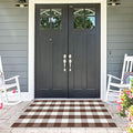 Buffalo Plaid Rug 3x5 Brown and White Checkered Rug Grid Indoor Outdoor Doormat Porch Layering Carpet Cotton Woven Washable Area Mat for Patio Entryway Farmhouse Decor