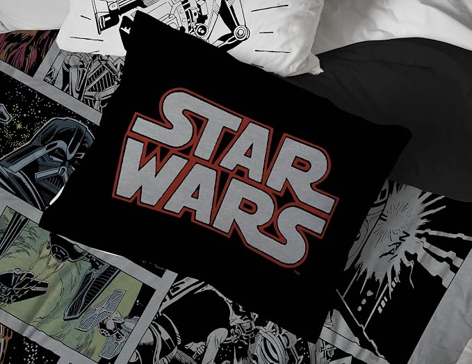Star Wars Queen Comforter Set 7 Piece Soft Bedding for Boys, Multi | Darth Vader Yoda, Bed in a Bag, Comforter Sheets Shams Pillowcases, Soft Microfiber, Machine Washable, Boys Gift