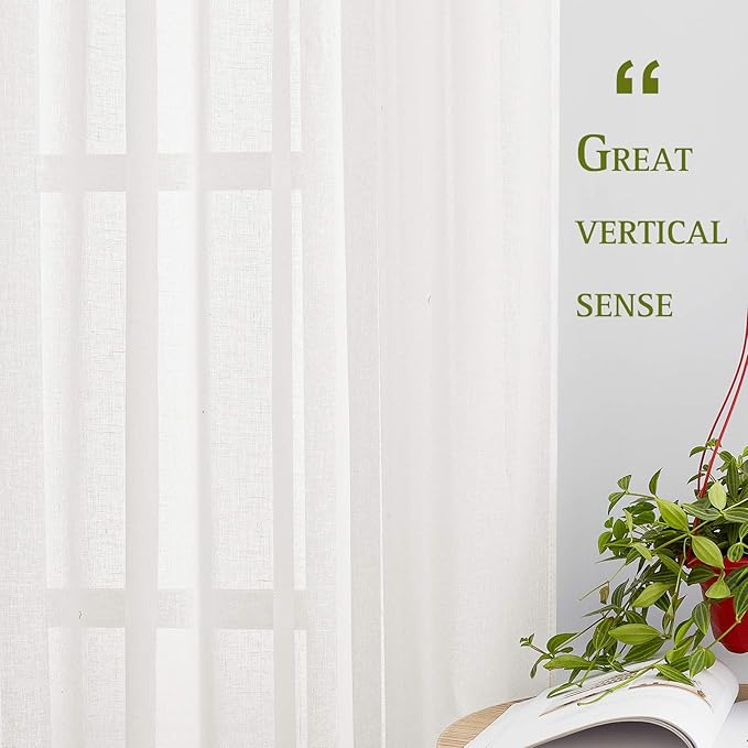 NICETOWN Thick Linen Sheer Curtains - Image 6