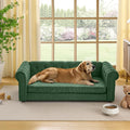 Dog Sofa Couch for Medium and Large Dogs, Memory Foam Dog Sofa Couch with Washable Fabric, Durable Elevated Pet Bed with Legs, Removable Cushion for Medium to Large Dogs, Green