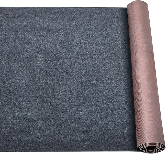 Grefinity Marine Carpet,5 FT x 10 FT Dark Gray Indoor Outdoor Carpet 0.2" Thick Boat Rug with Water-Proof TPE Backing for Home, Patio, Porch, Deck