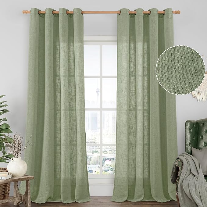 LAMIT Linen Curtains 102 Inches Long by LAMIT